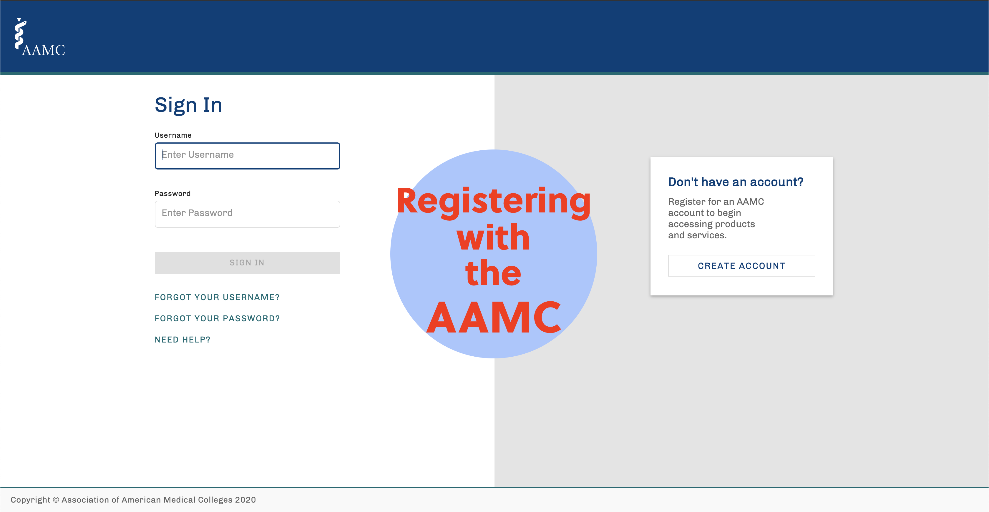 Create an AAMC Account